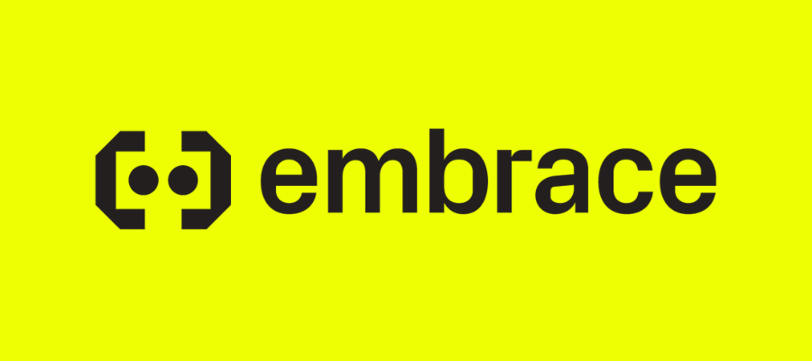 Embrace-logo-neon yellow background